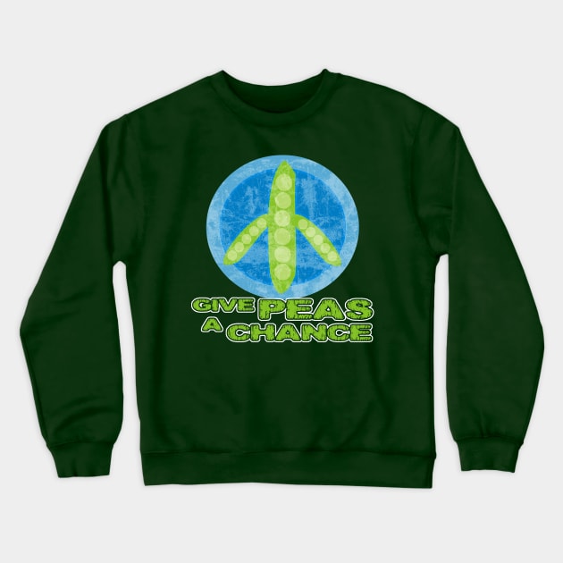 Give Peas a Chance Crewneck Sweatshirt by evisionarts